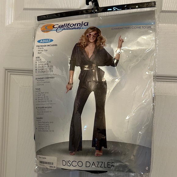 California Costumes Women's Disco Dazzler  Set  - Glittering Black - Picture 1 of 5